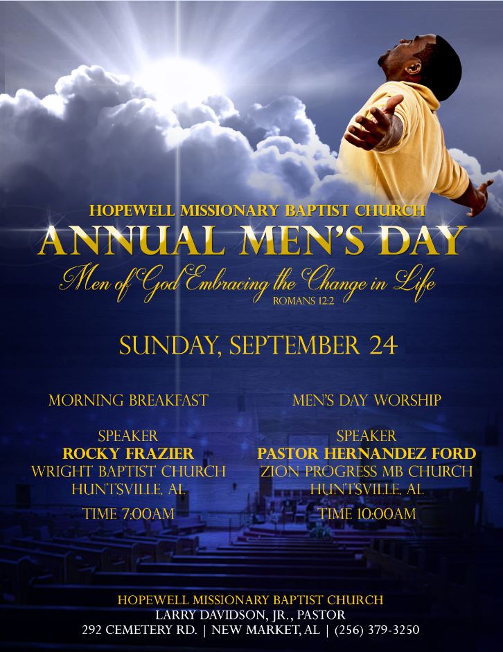 Worship Service Annual Men’s Day Hopewell Missionary Baptist Church